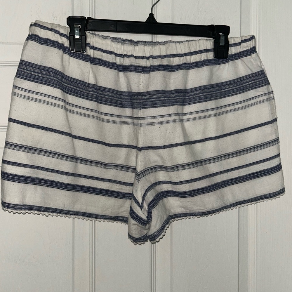 Ralph Lauren High Waist Blue and White Striped Shorts - Picture 2 of 3